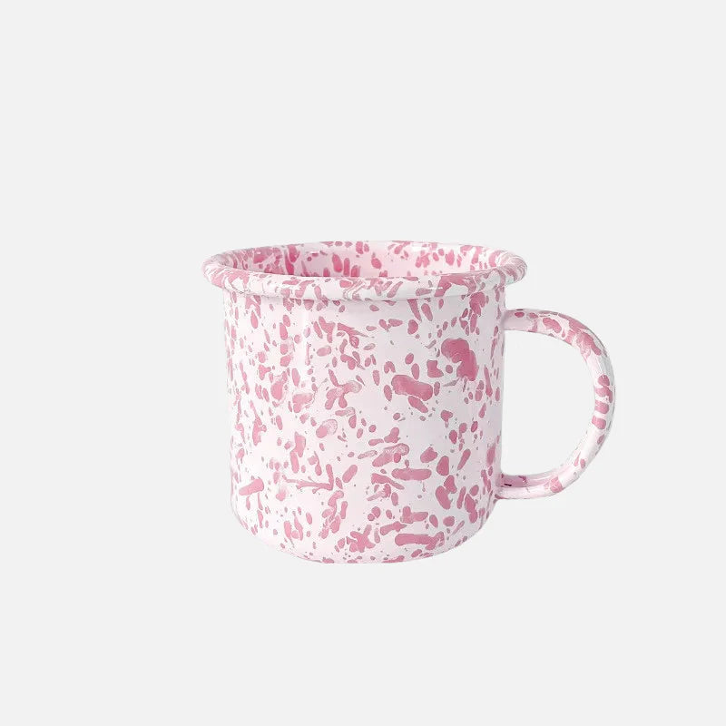 Lydia Retro Enamel Dinnerware Mug Pink