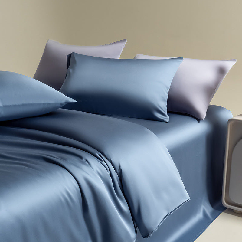 Silky Lyocell Bedding Set — Luxury Comfort Navy Blue