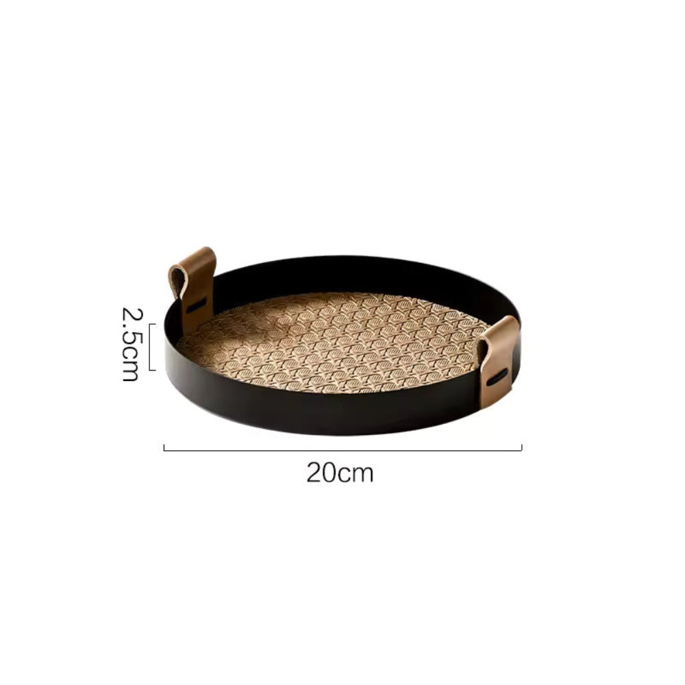 Nordic-Inspired Rattan Weave Tray Brown Medium