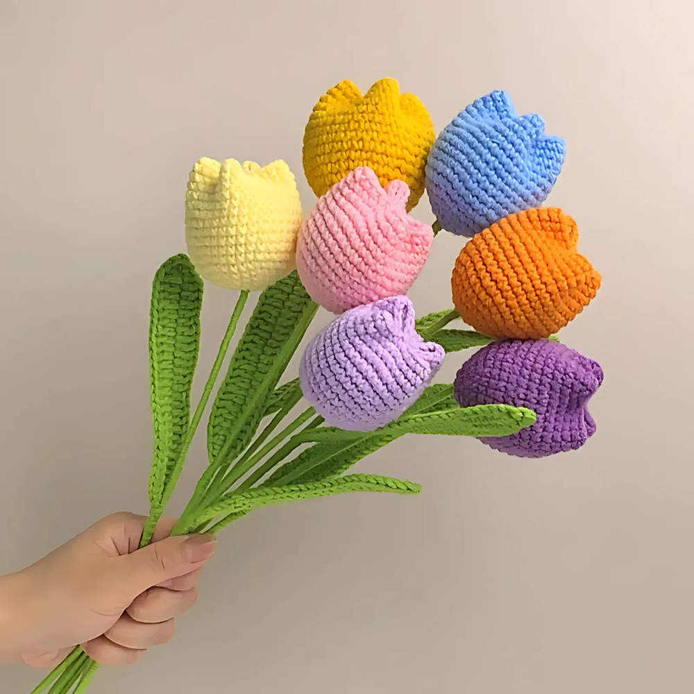 Handmade Crochet Flowers 7 Tulips