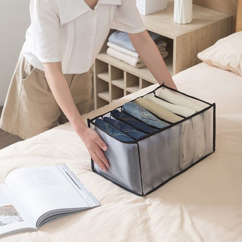 Drawer Clothes Organizers Black Large (7 Slots)