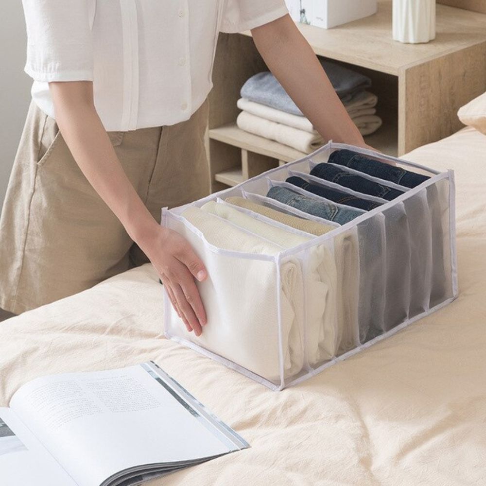 Drawer Clothes Organizers White Large (7 Slots)