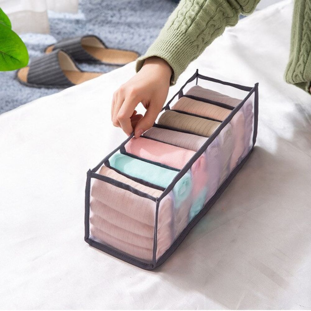 Drawer Clothes Organizers Grey Medium (7 Slots)