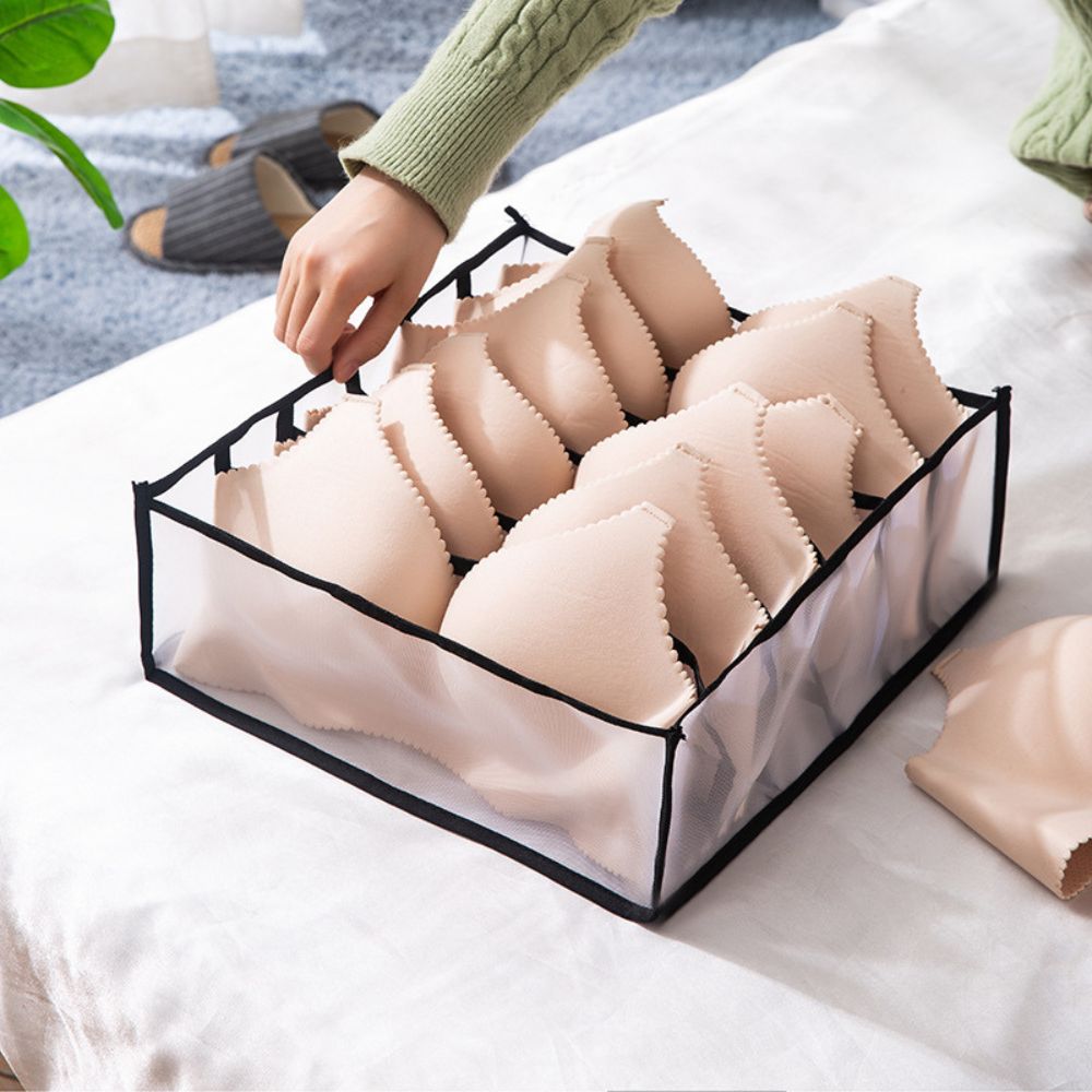 Drawer Clothes Organizers Black Bra (6 Slots)