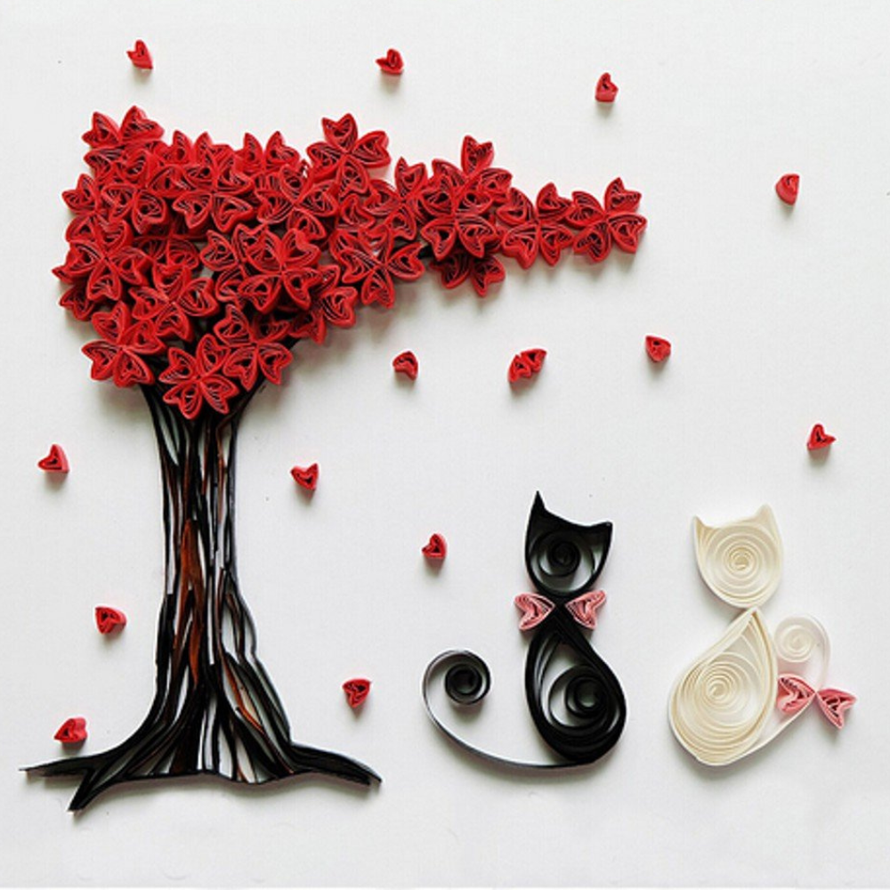 Paper Filigree Cats in love