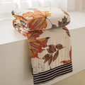 Cotton Throw Blanket - Maple Leaf Pattern