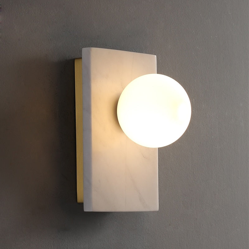 Marble & Brass Luxury LED Wall Light White
