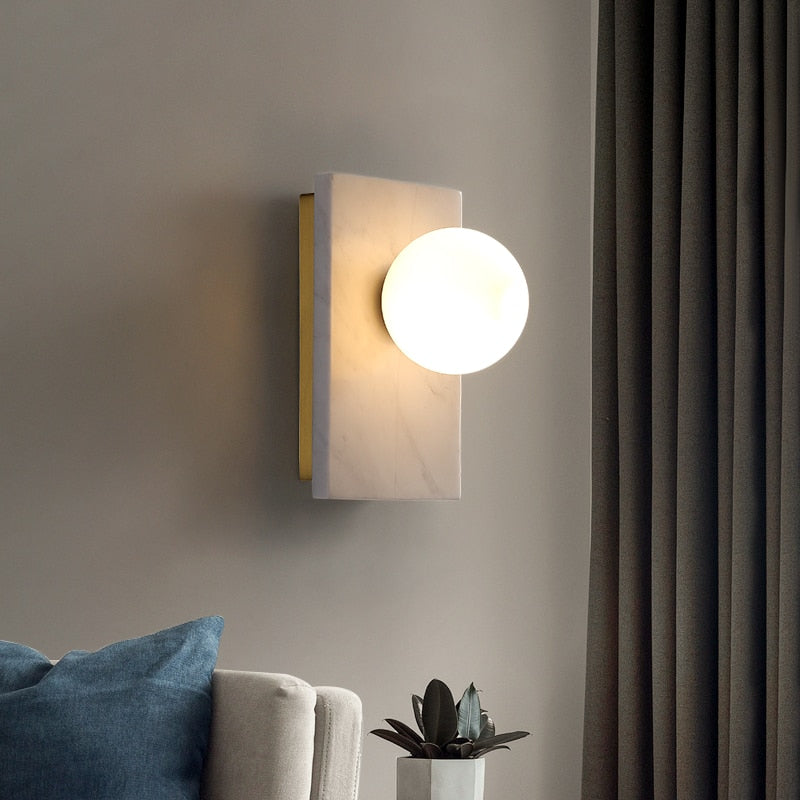 Marble & Brass Luxury LED Wall Light
