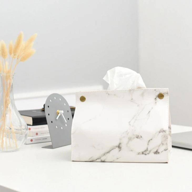 Marbled Tissue Holder White