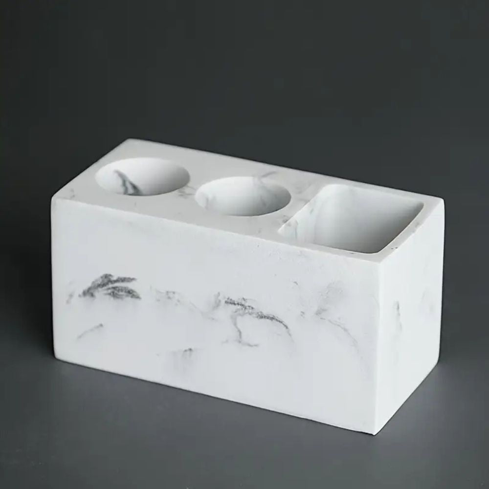 Couple Resina Toothbrush Holder Ivory Swirl