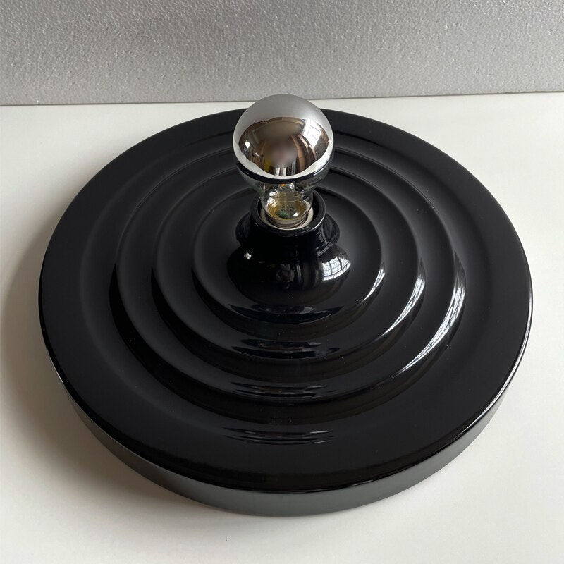 Mars Disk Wall & Ceiling Lamp Black - Ripple type Flat Type