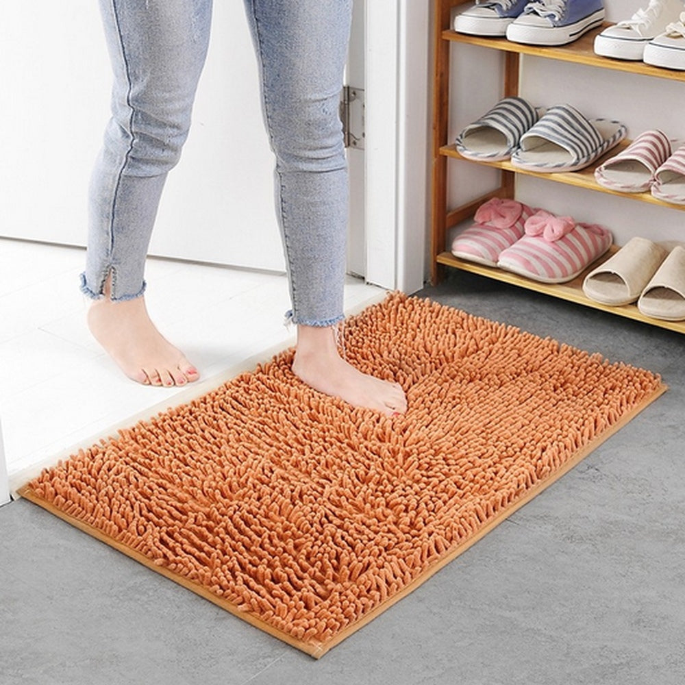Mavi Soft Chenille Bath Mat Orange