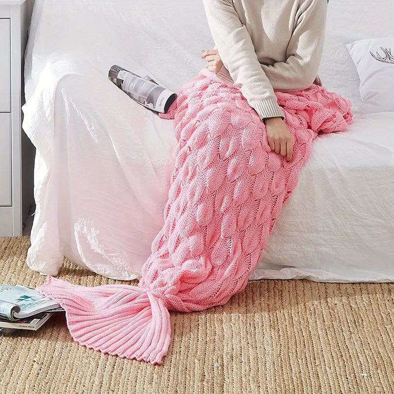 CoralWave™ – Cozy Mermaid Blanket Coral Pink