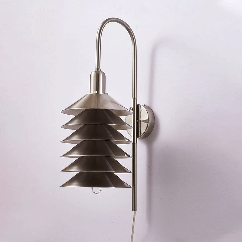Metal Accordion Multi-layer LED Lights Brushed Nickel