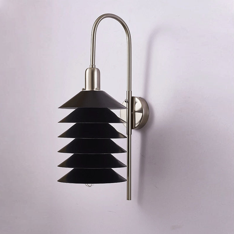 Metal Accordion Multi-layer LED Lights Black