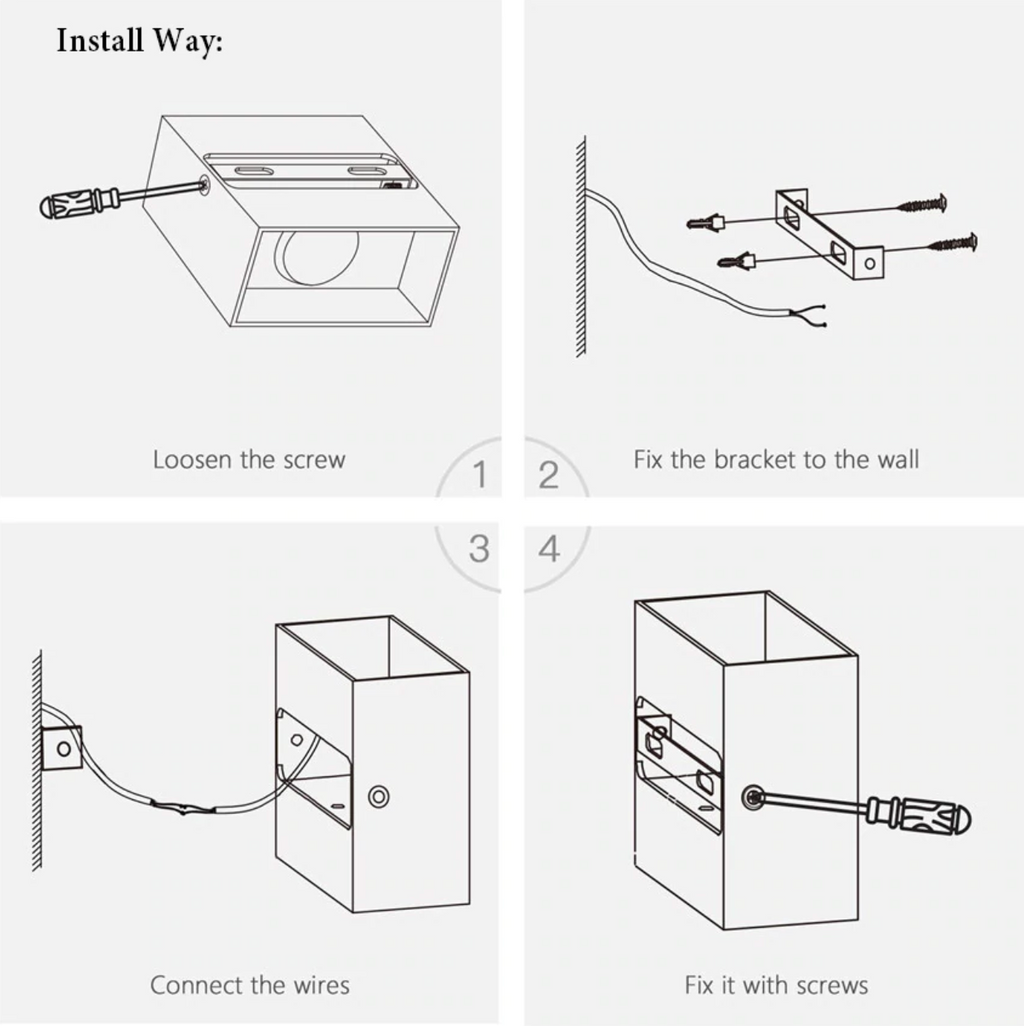 Metal Cube Led Wall Light - Final Sale
