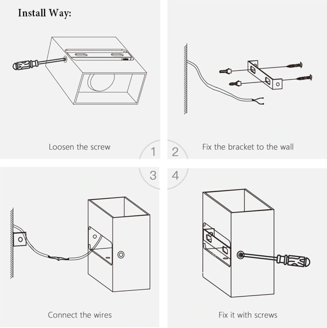 Metal Cube Led Wall Light - Final Sale