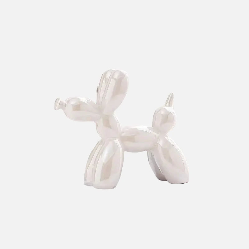 Metallic Balloon Dog Statue White