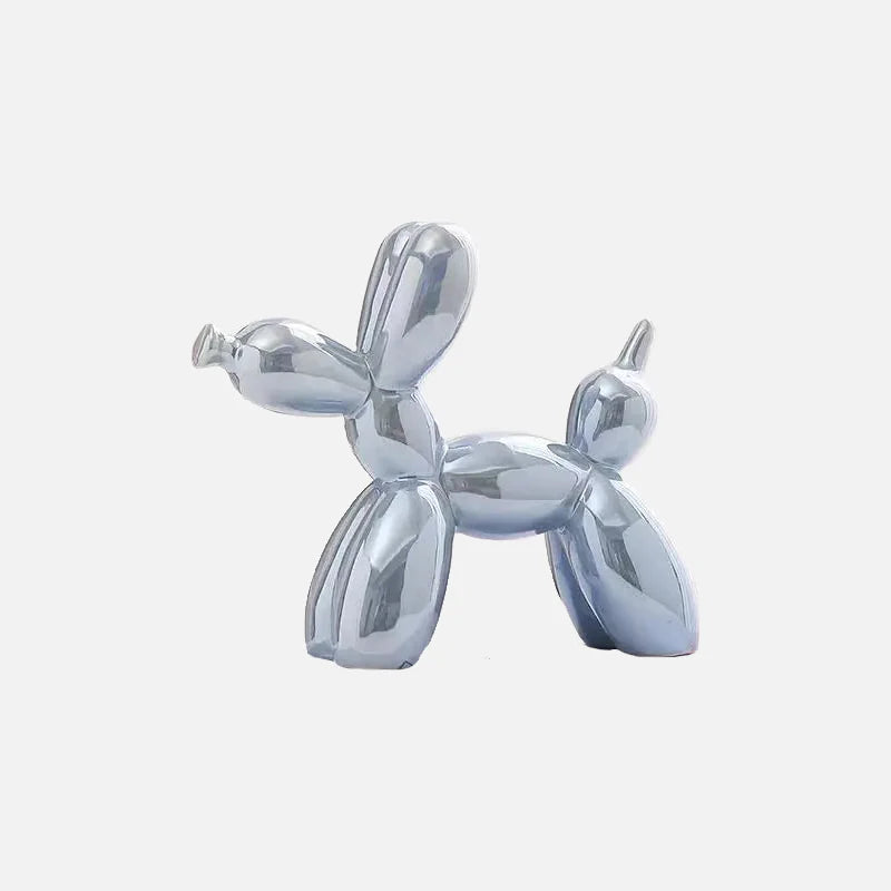 Metallic Balloon Dog Statue Gray