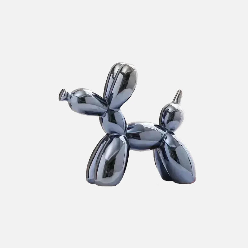 Metallic Balloon Dog Statue Black