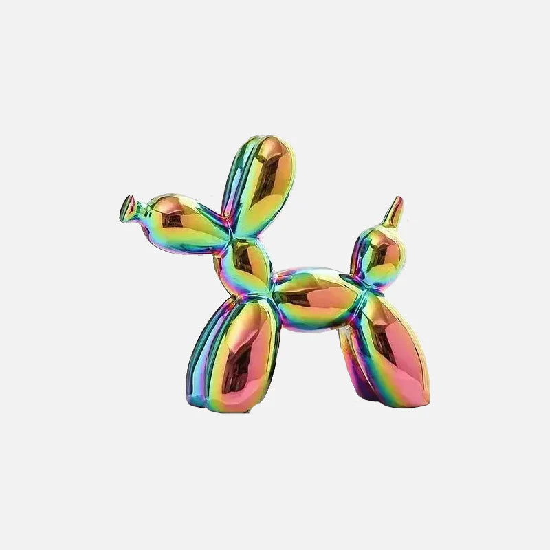 Metallic Balloon Dog Statue Iridescent