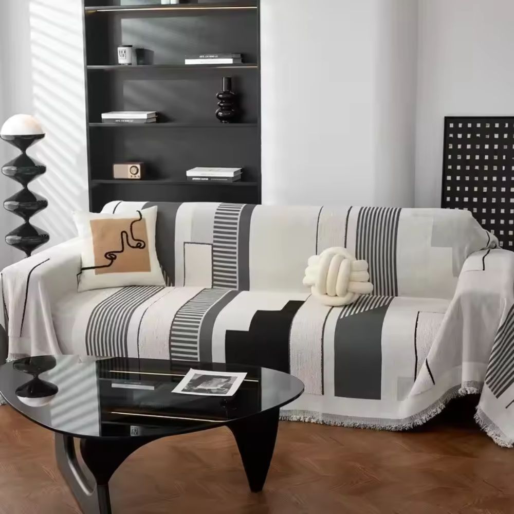 Metro Form Chenille Sofa Cover Modern Terra