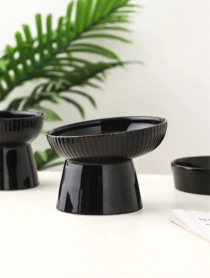 Midnight Paws Ceramic Pet Feeding Bowl