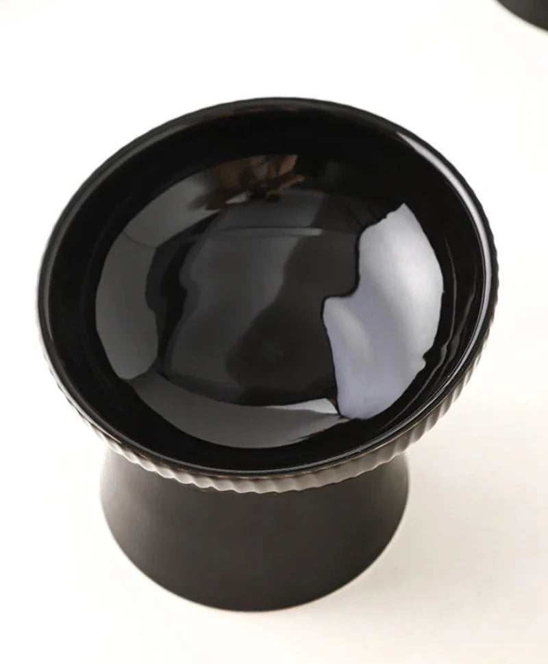 Midnight Paws Ceramic Pet Feeding Bowl