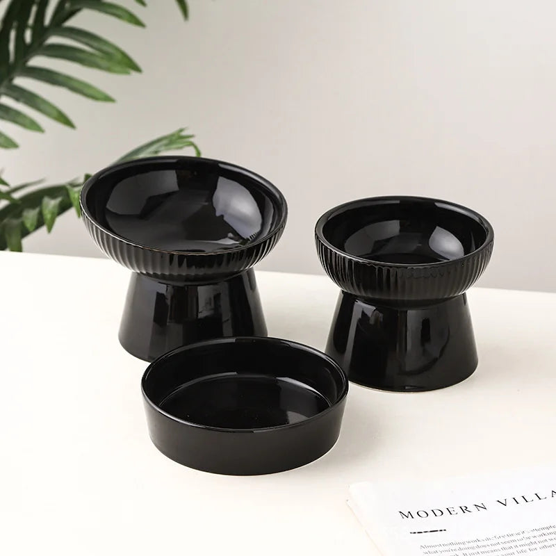 Midnight Paws Ceramic Pet Feeding Bowl