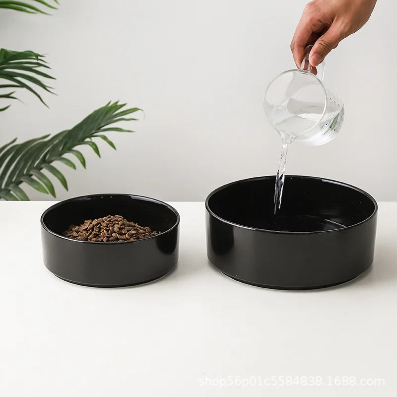 Midnight Paws Ceramic Pet Feeding Bowl