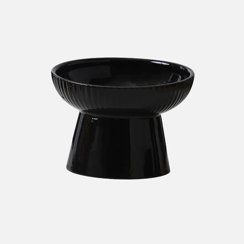 Midnight Paws Ceramic Pet Feeding Bowl Large High Bowl