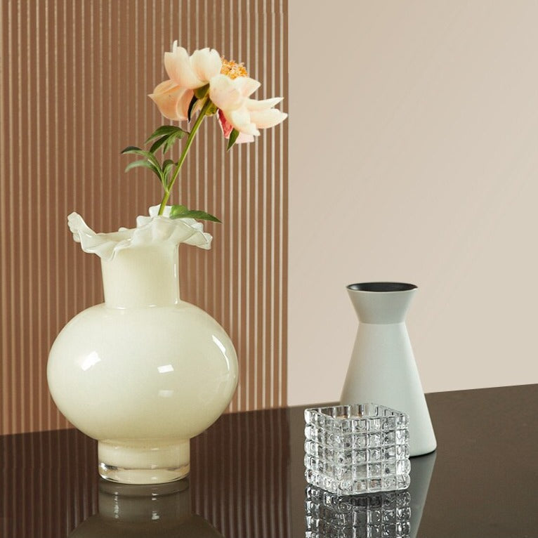 Milk Flower Murano Glass Vase