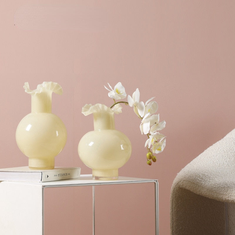 Milk Flower Murano Glass Vase