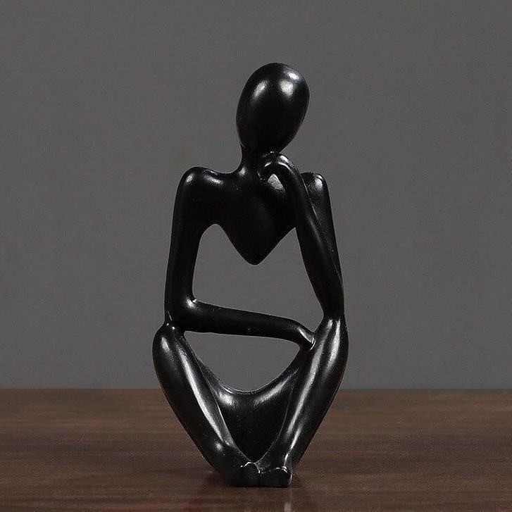 Mindful Abstract Statue Black Head on Knuckle