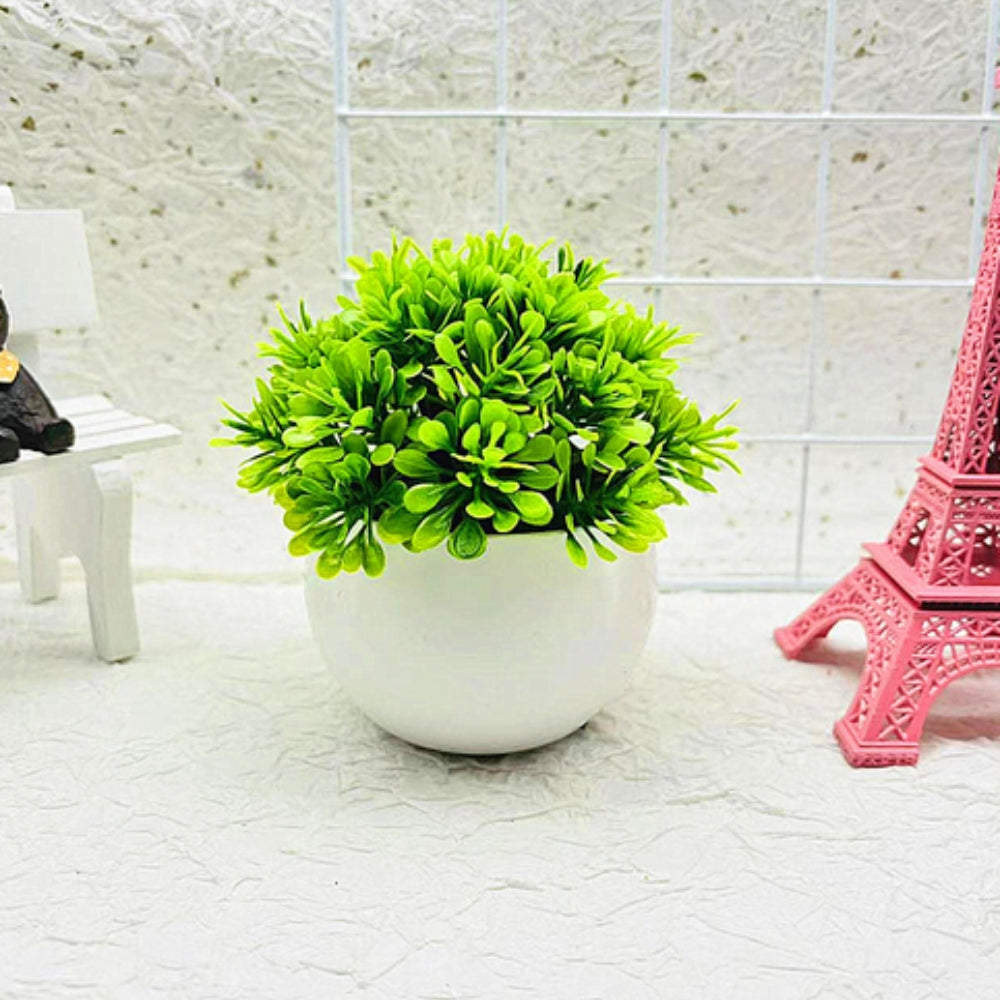 Minimalist Artificial Boxwood Bonsai Pot Decor Leaf Cluster