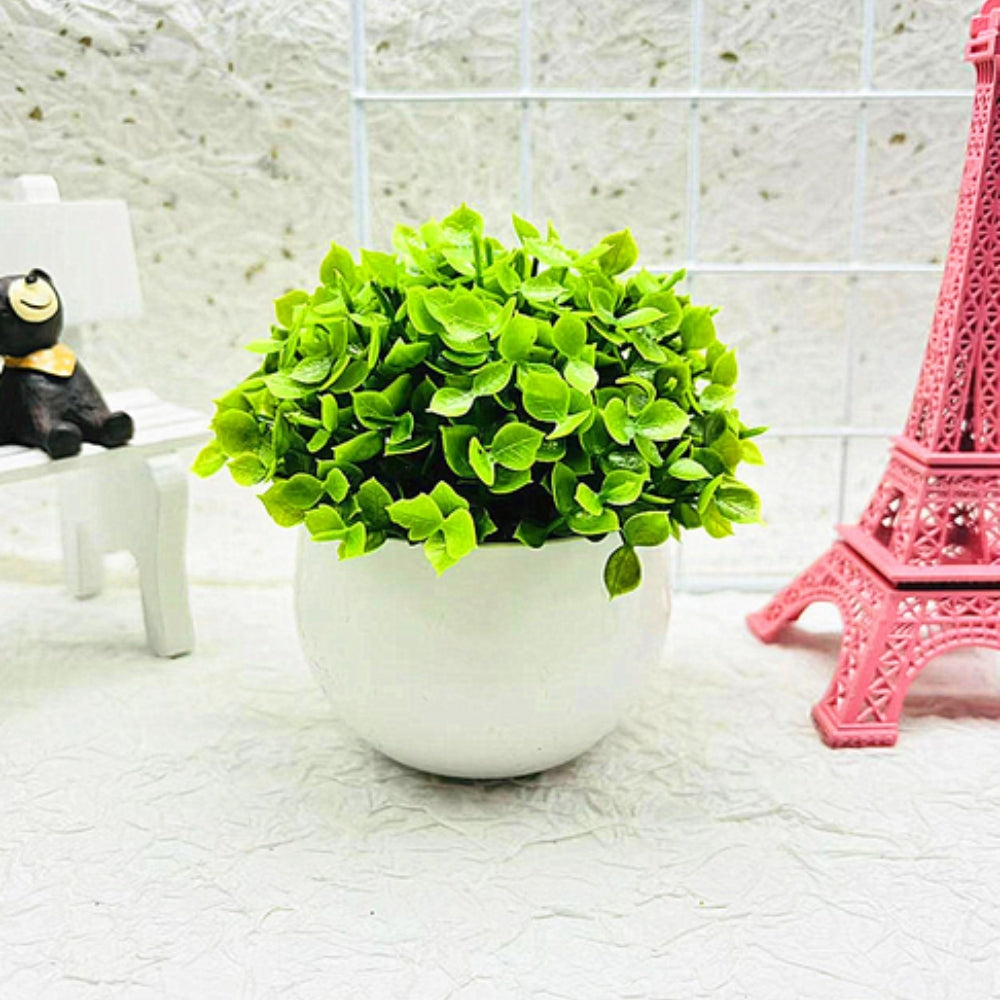 Minimalist Artificial Boxwood Bonsai Pot Decor Rounded Sprout