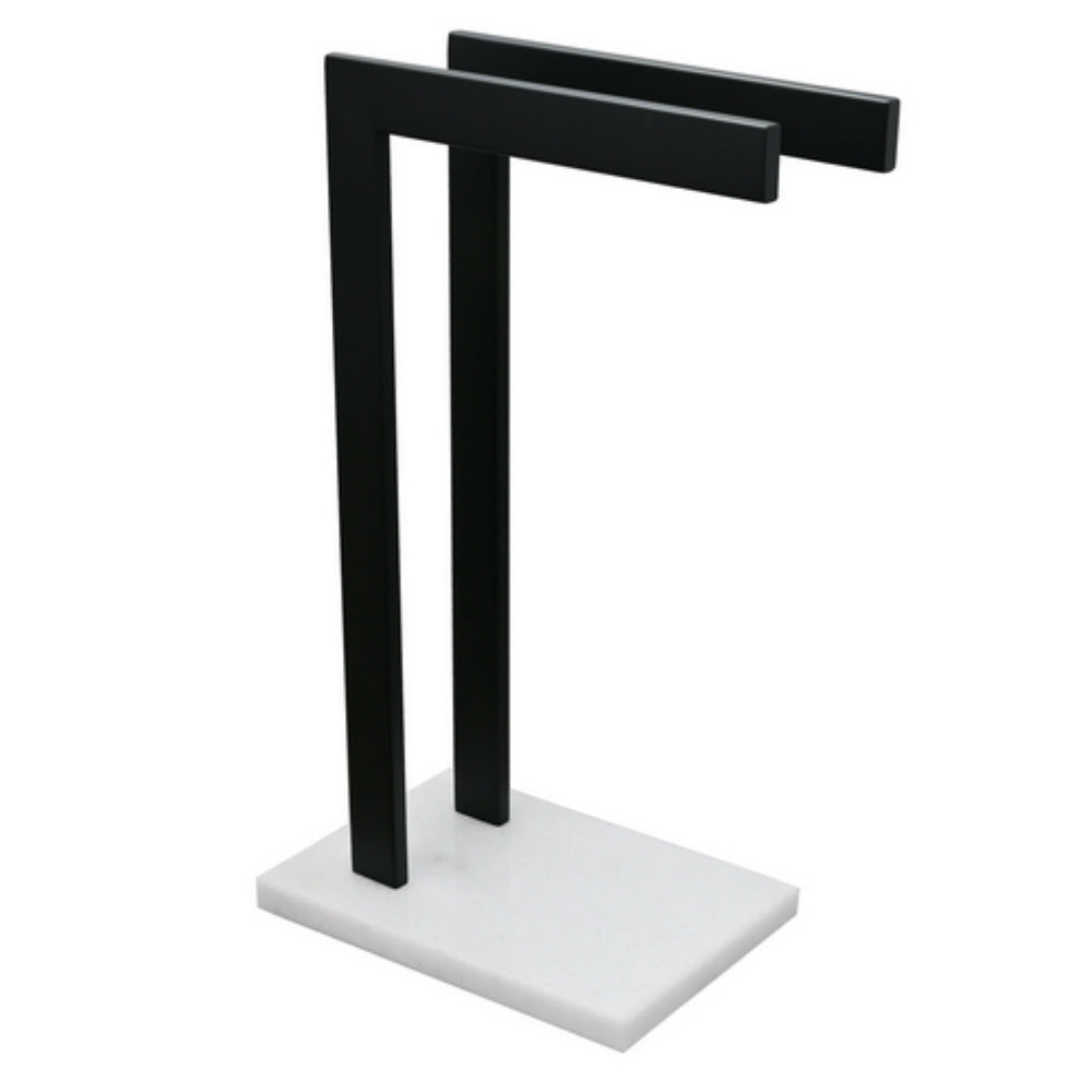 Minimalist Bathroom Vanity Double Towel Rack Black Marble