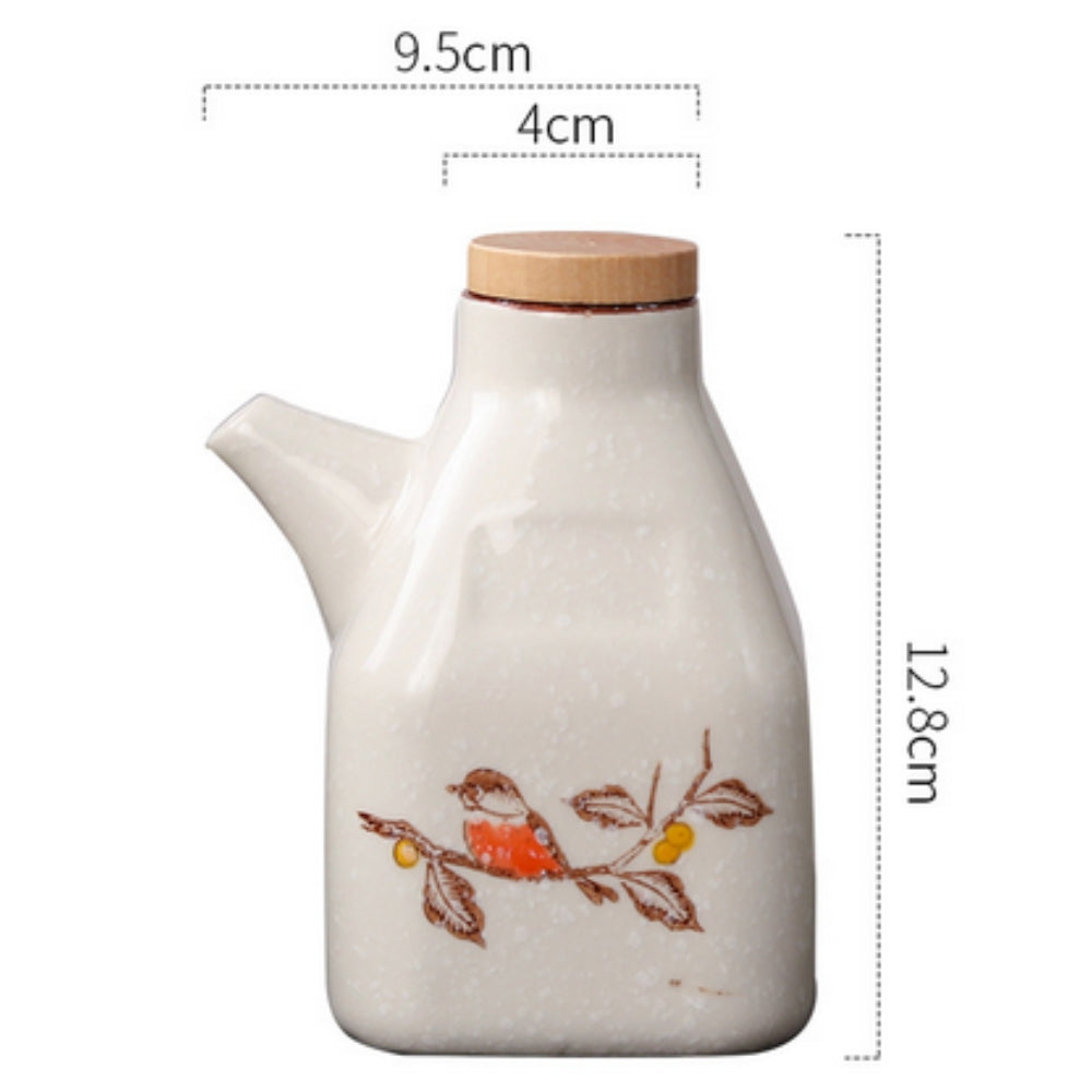 Mizuno Ceramic Oil and Sauce Dispenser Bird Harmony