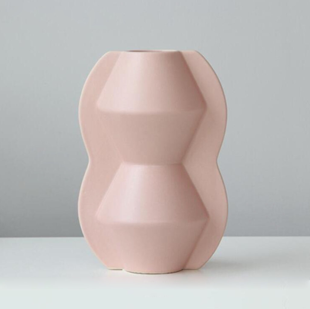 Mod Shapes Ceramic Accent Vase Blush
