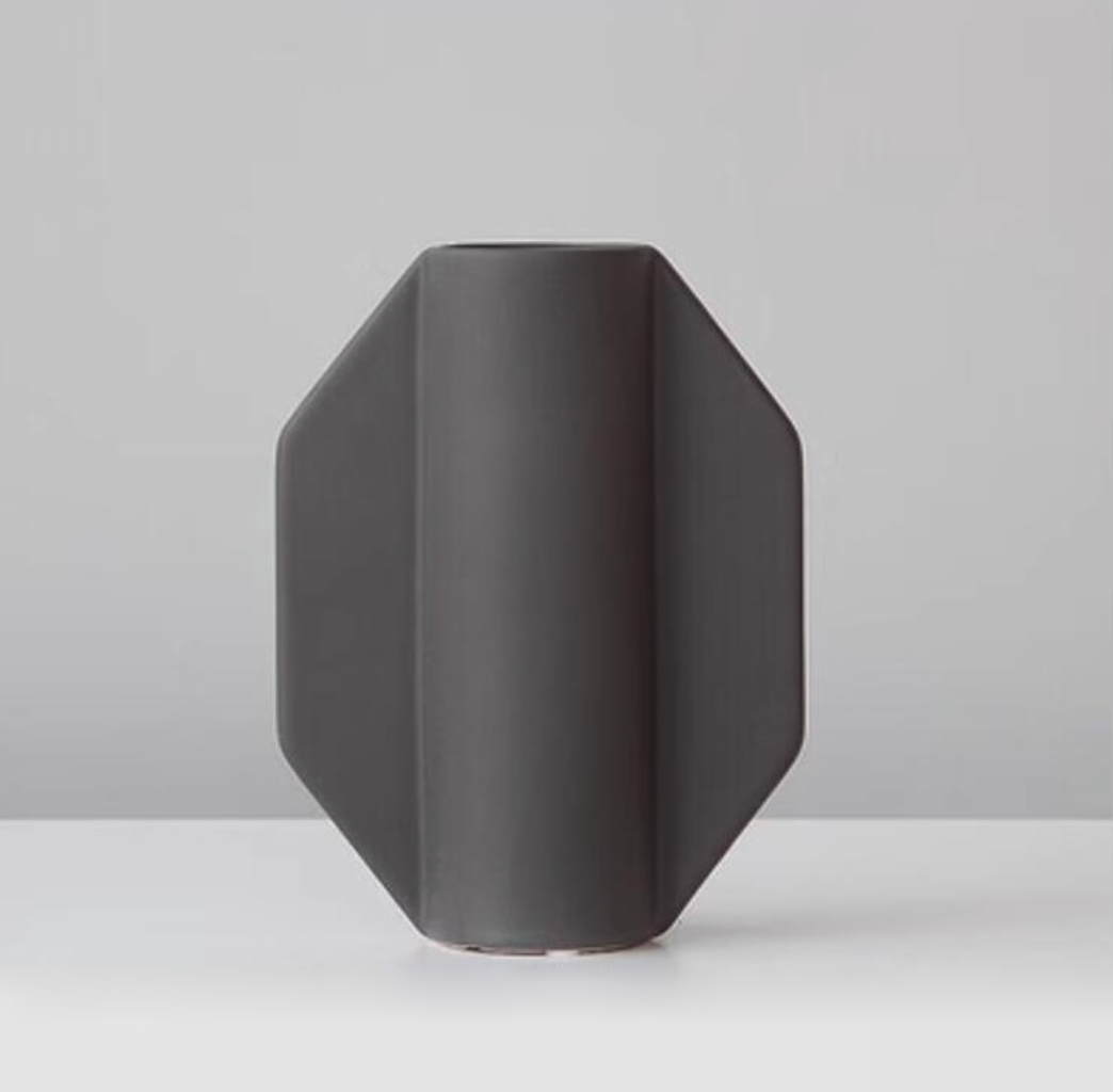 Mod Shapes Ceramic Accent Vase Gray