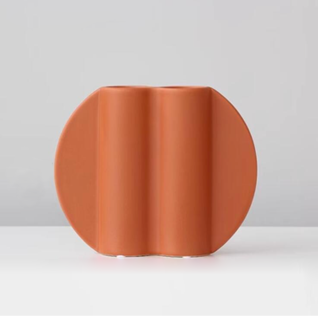 Mod Shapes Ceramic Accent Vase Orange