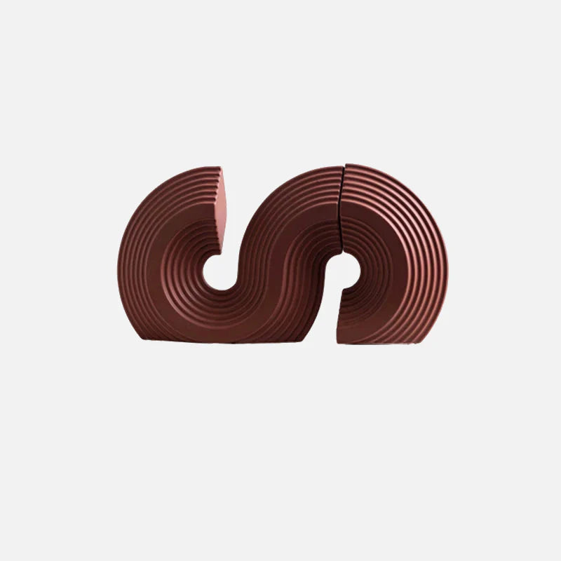 Modern Arch Bookend Sculptures Cinnamon Double