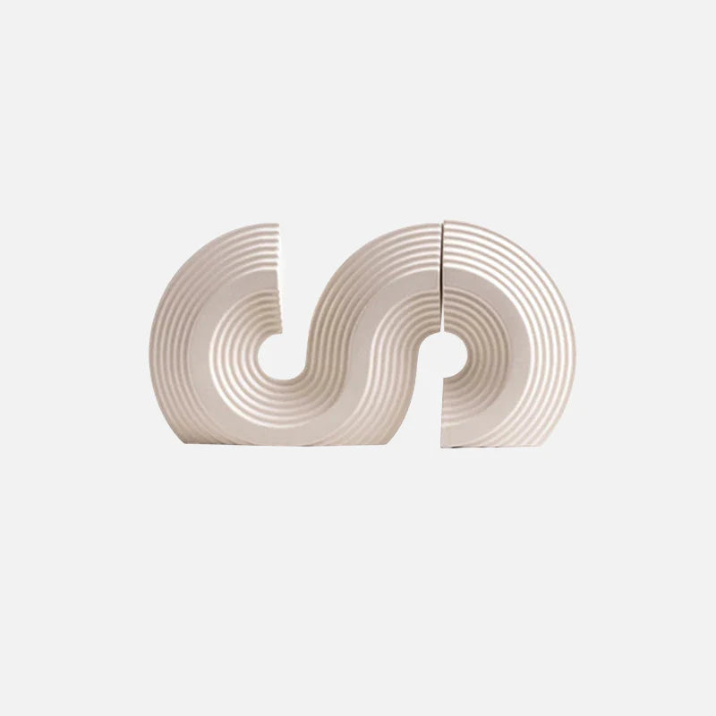 Modern Arch Bookend Sculptures White Double