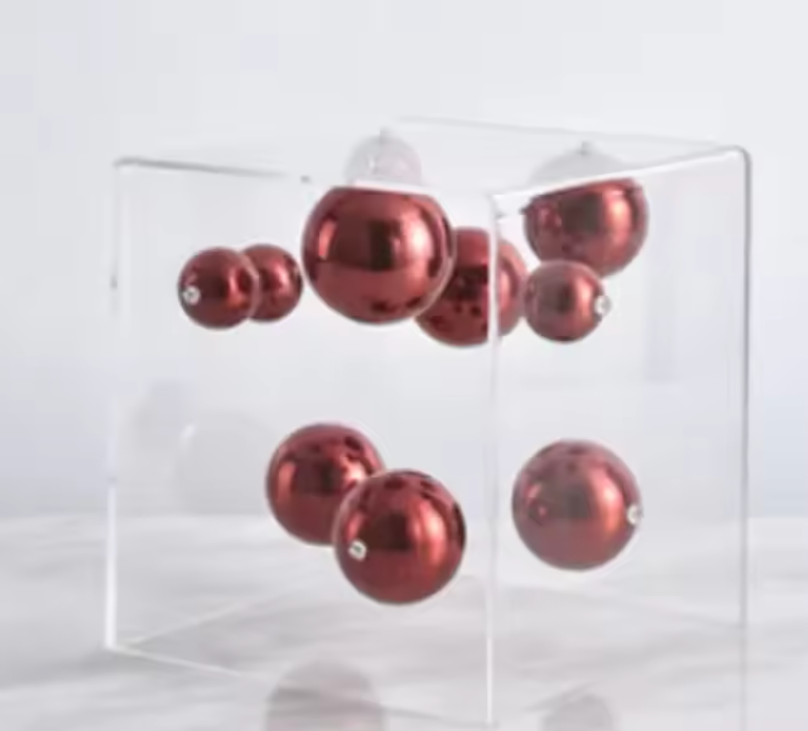 Modern Dot Art Cube Red Cube