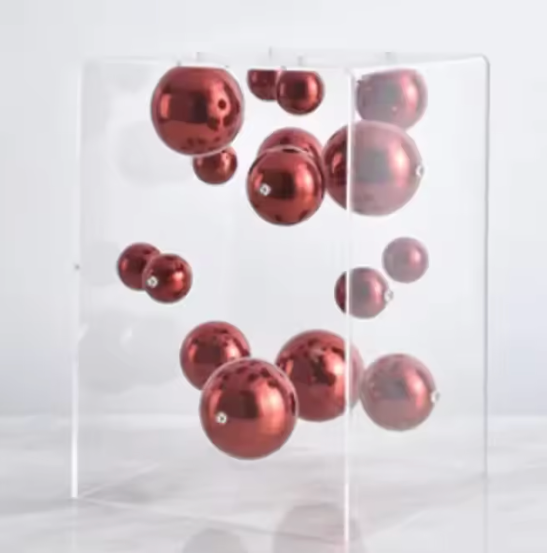 Modern Dot Art Cube Red Rectangle