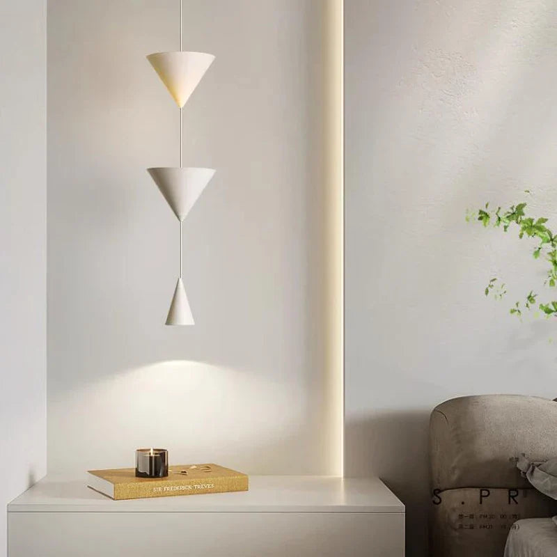 Modern Geometric Cone Pendant Light White