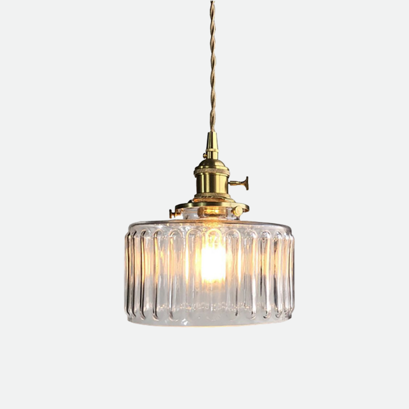 Modern Japanese Style Hanging Light - Final Sale Stripes Clear