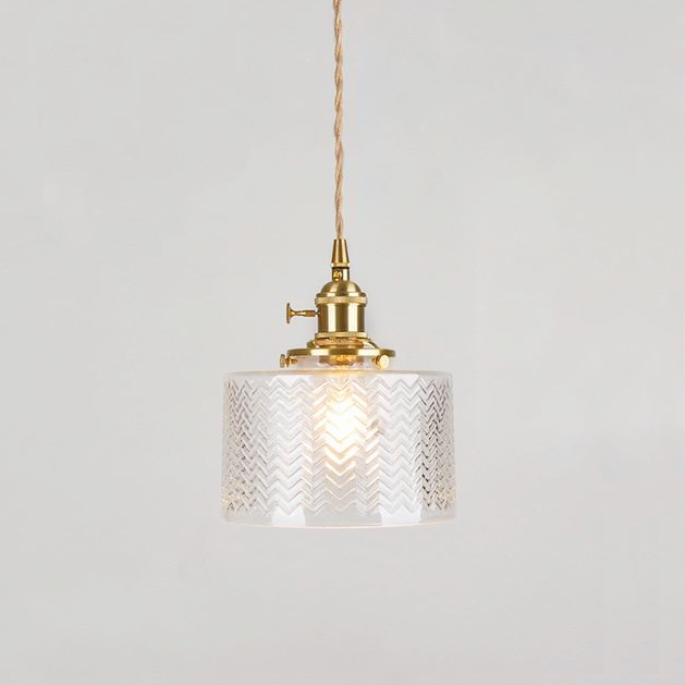 Modern Japanese Style Hanging Light - Final Sale Chevron Clear