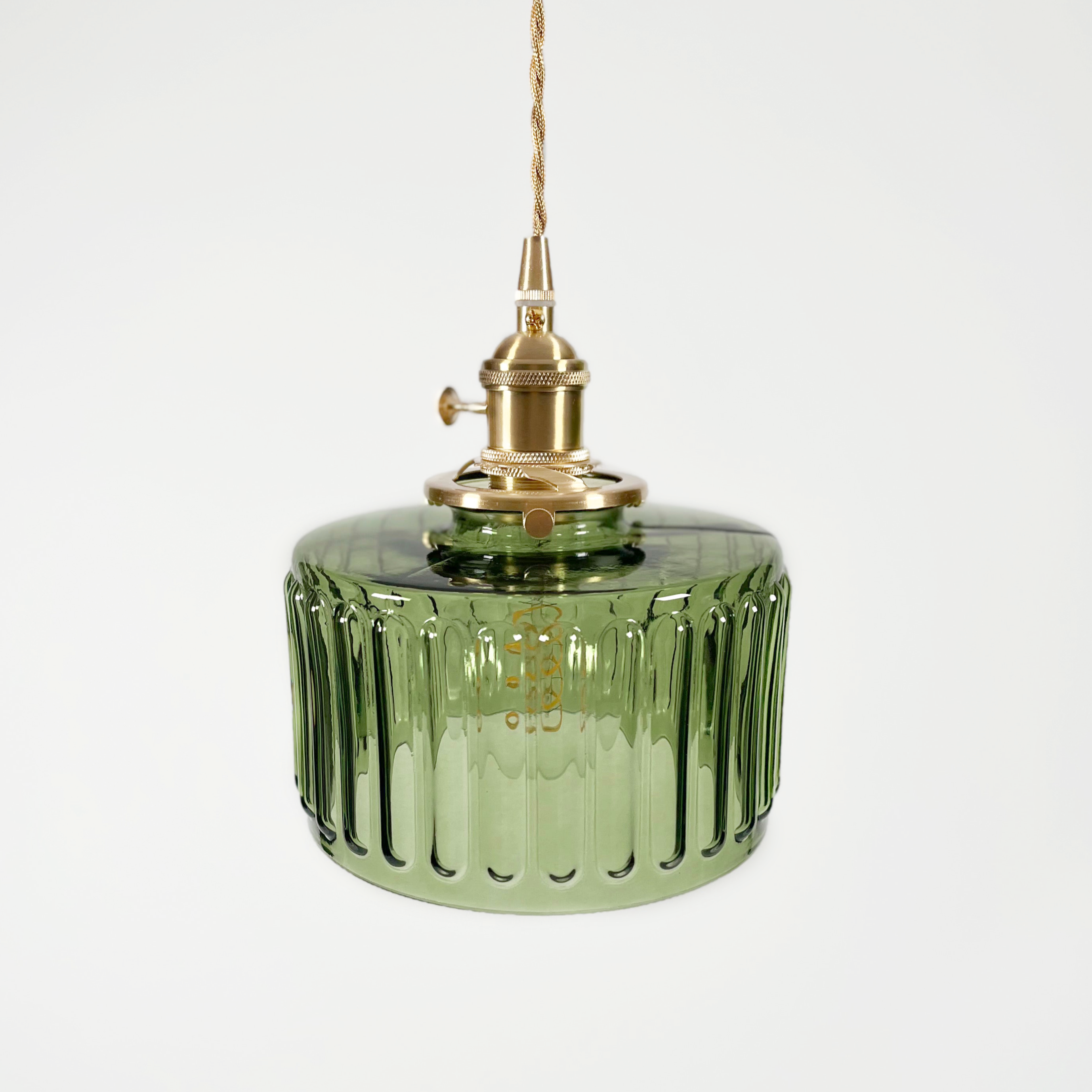 Modern Japanese Style Hanging Light - Final Sale Stripes Green