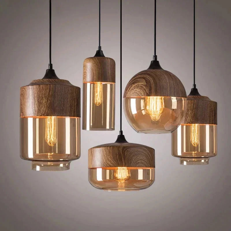 Woodcrest Glass Pendant Light Collection - FINAL SALE